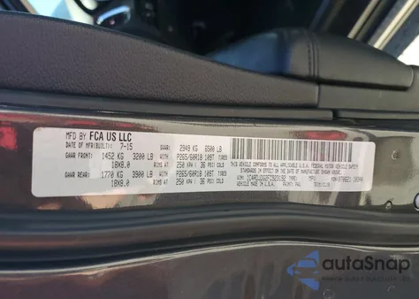 2015 Dodge Durango Limited из США, поврежденный, VIN 1C4RDJDG2FC923192